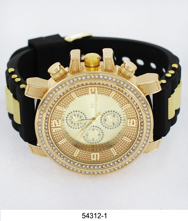 5431-Montres Carlo Stone Case Watch Silicone Band