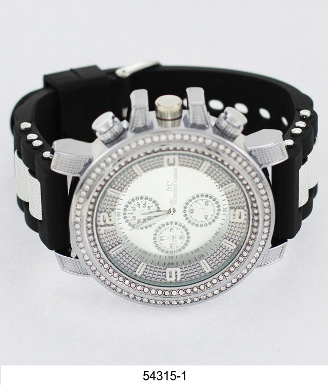 5431-Montres Carlo Stone Case Watch Silicone Band