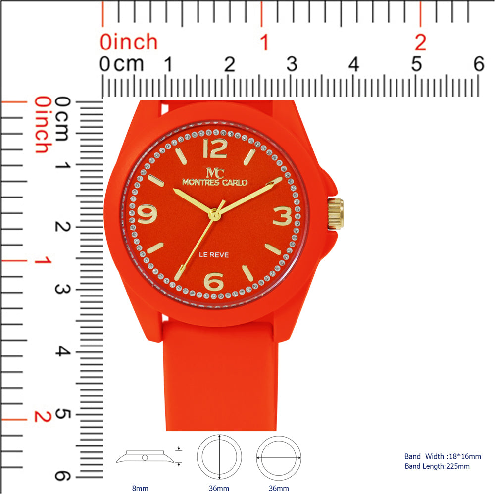 5441-Montres Carlo Silicon Band Watch