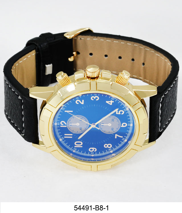 5449-B8-Gift Boxed Faux Leather Band Watch