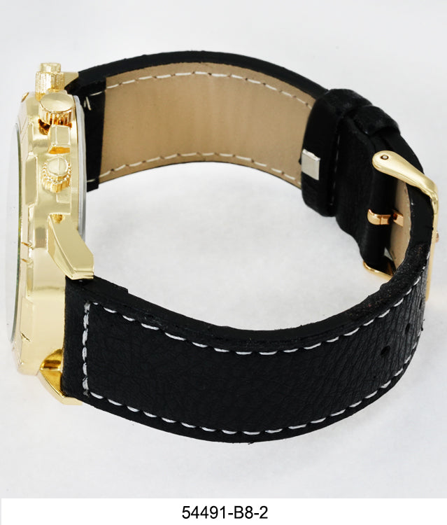 5449-B8-Gift Boxed Faux Leather Band Watch