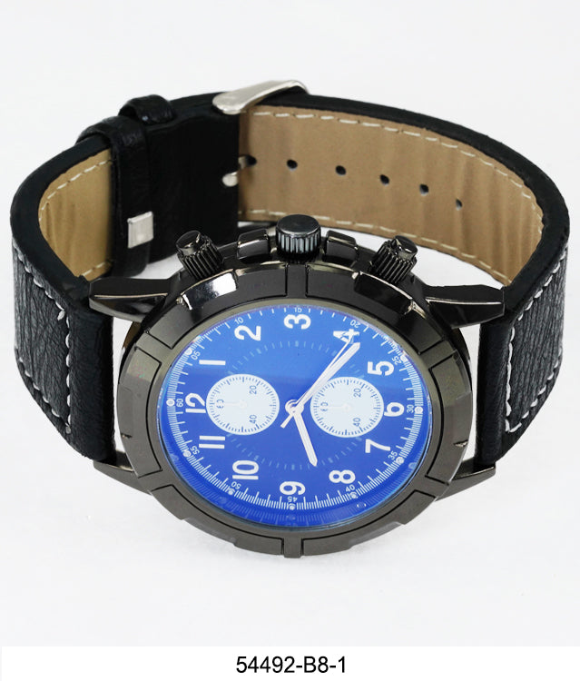 5449-B8-Gift Boxed Faux Leather Band Watch