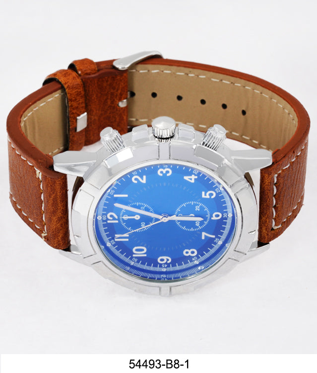 5449-B8-Gift Boxed Faux Leather Band Watch