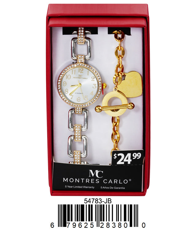 5478-JB - Montres Carlo Jewlery Gift Box with Metal Watch