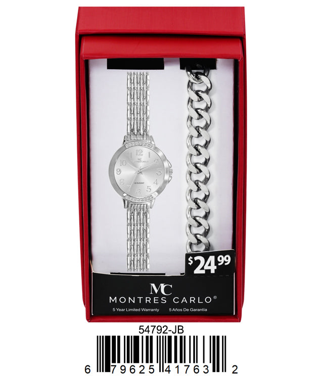 5479-JB - Montres Carlo Jewlery Gift Box with Metal Watch