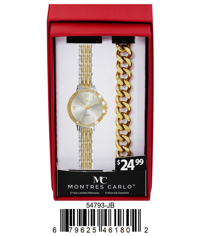 5479-JB - Montres Carlo Jewlery Gift Box with Metal Watch