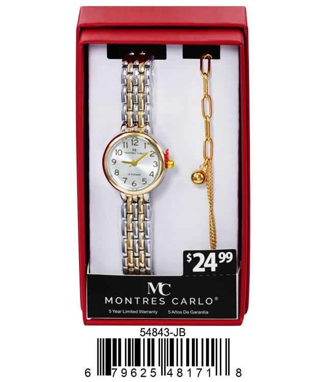 5484-JB - Montres Carlo Jewlery Gift Box with Metal Watch