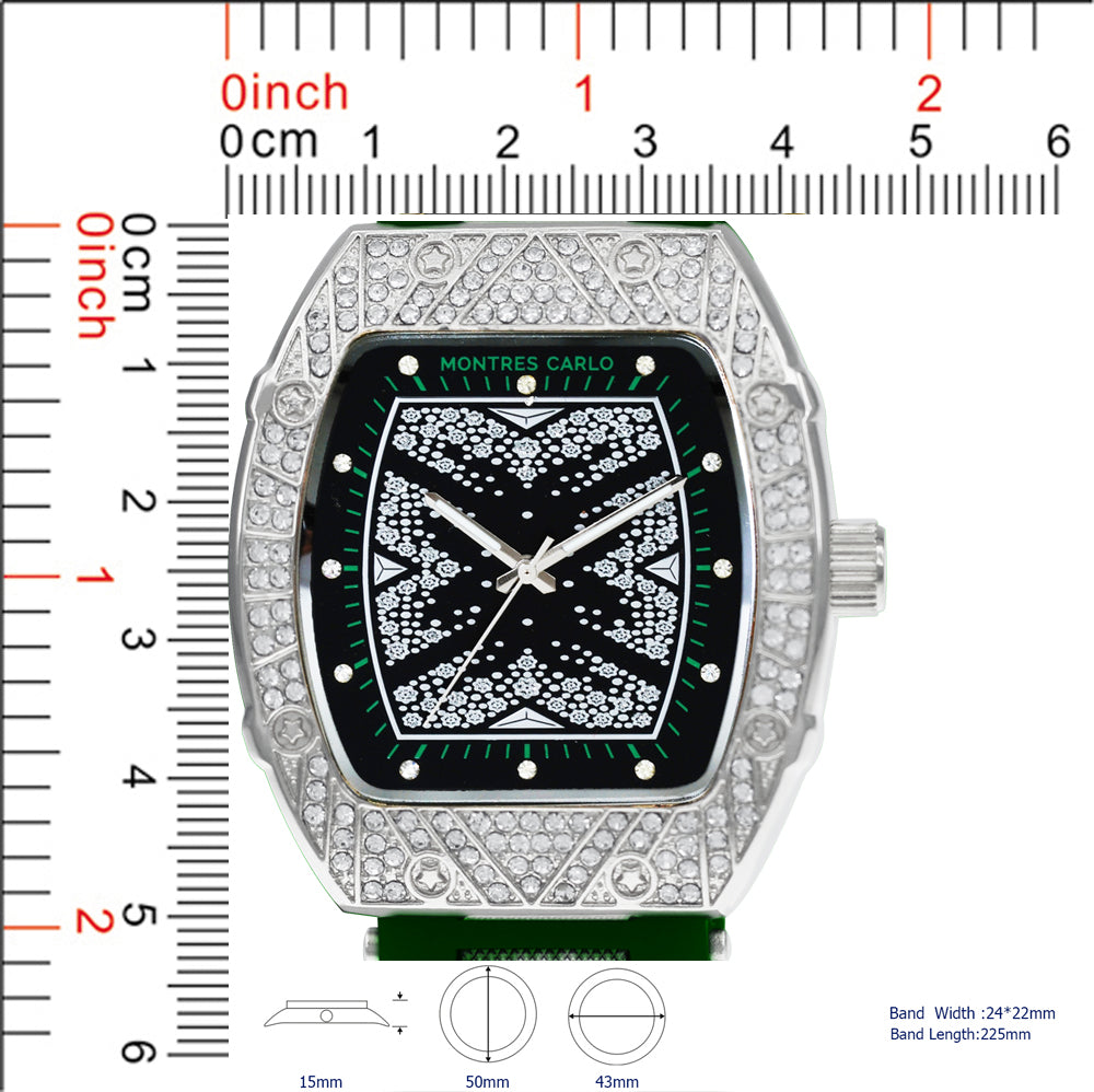 5496-Montres Carlo Silicon Band Watch