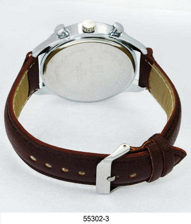 5530 - Montres Carlo Vegan Leather Band Watch