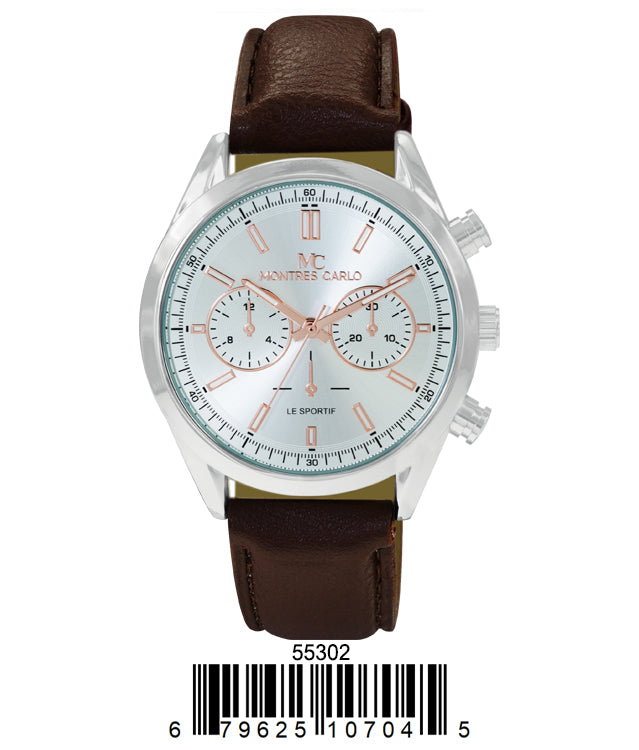 5530 - Montres Carlo Vegan Leather Band Watch