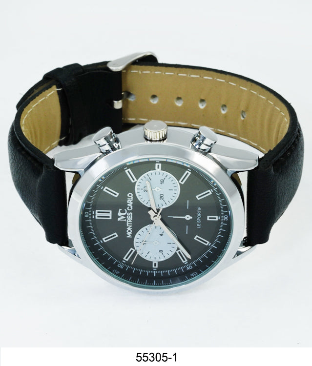 5530 - Montres Carlo Vegan Leather Band Watch