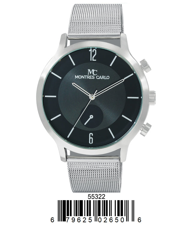 5532-Montres Carlo Mesh Band Watch