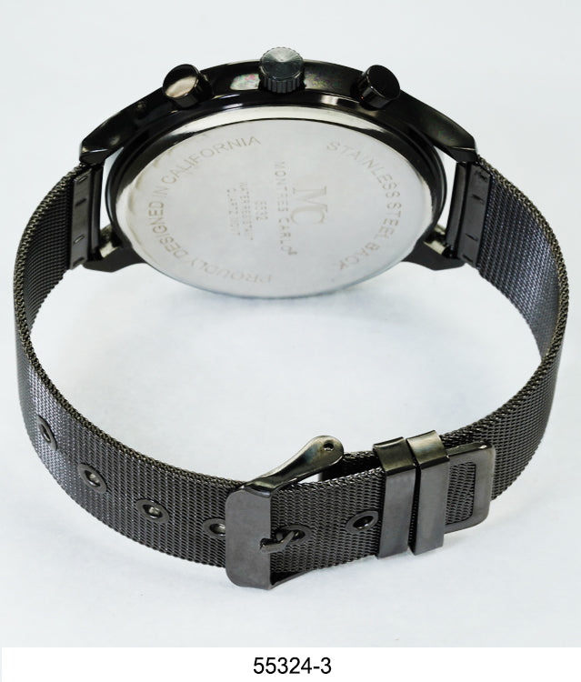 5532-Montres Carlo Mesh Band Watch