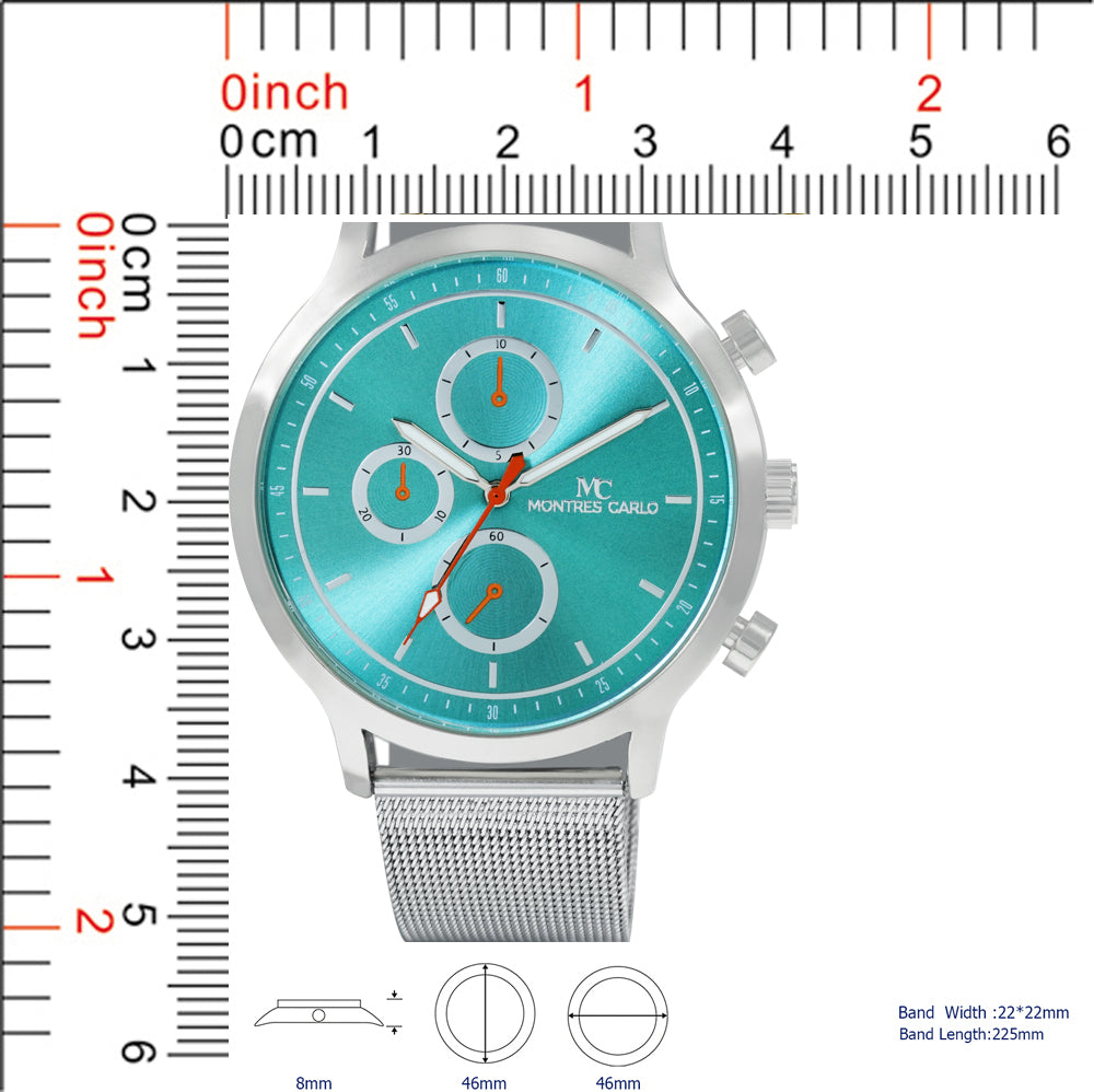 5533-Montres Carlo Mesh Band Watch