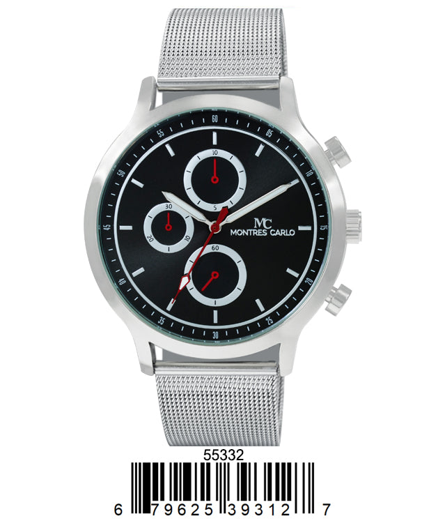 5533-Montres Carlo Mesh Band Watch