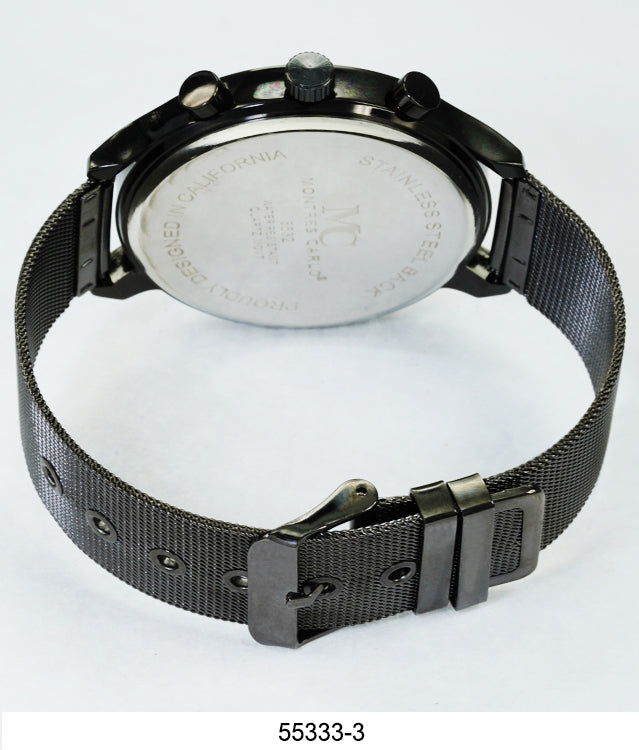 5533-Montres Carlo Mesh Band Watch