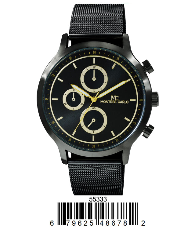 5533-Montres Carlo Mesh Band Watch