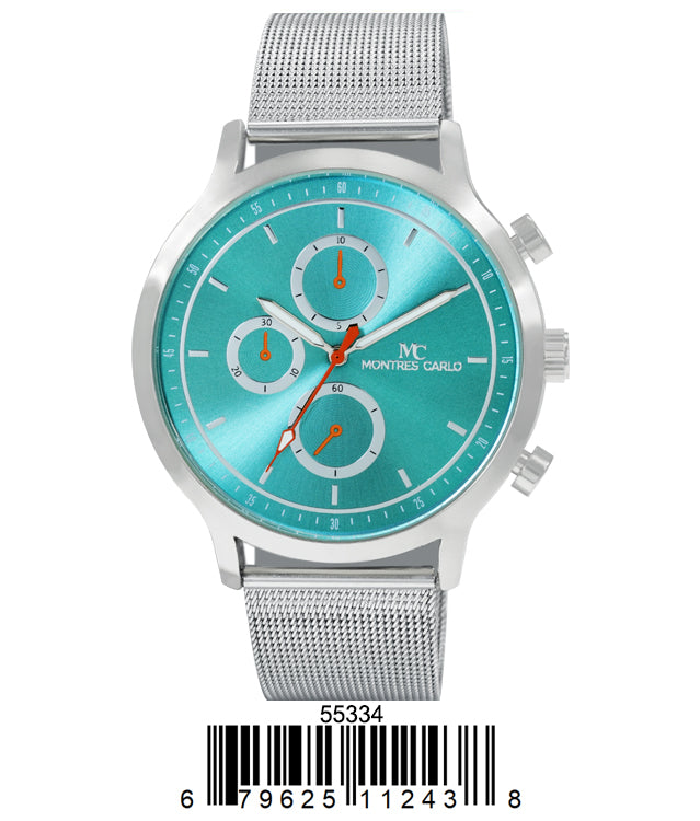 5533-Montres Carlo Mesh Band Watch