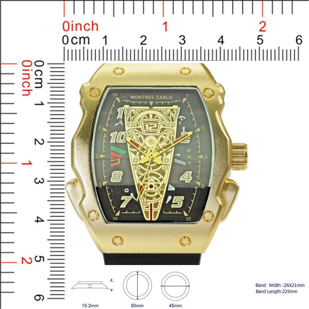 5545-Montres Carlo Silicon Band Watch