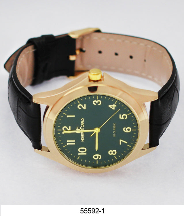 5559 - Montres Carlo Vegan Leather Band Watch