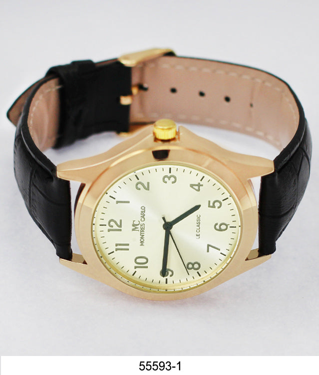 5559 - Montres Carlo Vegan Leather Band Watch