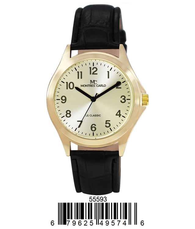 5559 - Montres Carlo Vegan Leather Band Watch