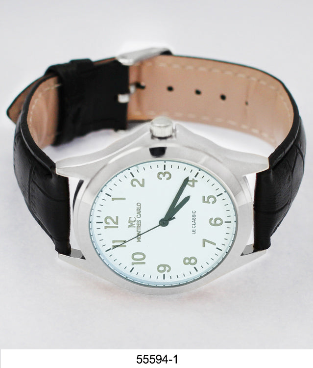 5559 - Montres Carlo Vegan Leather Band Watch