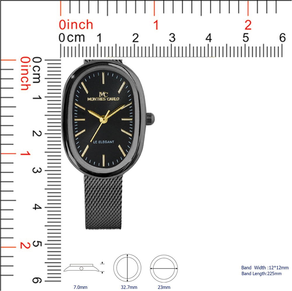 5568-Montres Carlo Mesh Band Watch