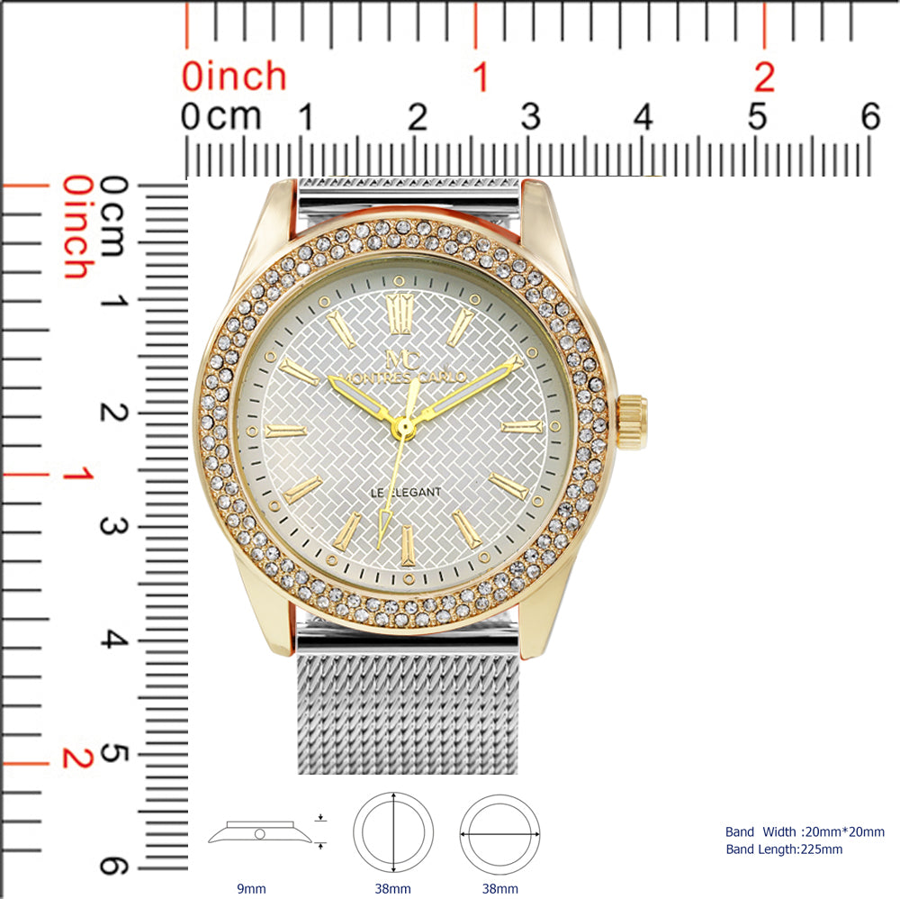 5569-Montres Carlo Mesh Band Watch